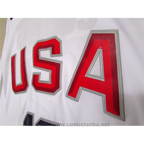 Camiseta USA 2016 DeMarcus Cousins #12 Blanco